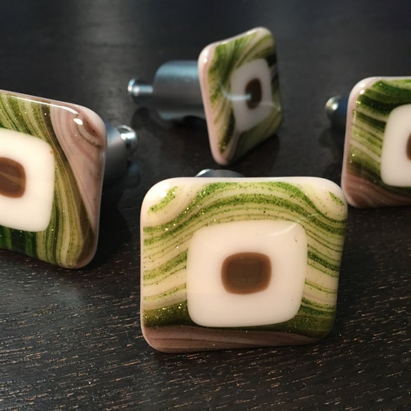Fused Glass Kitchen Knobs Cabinet Pulls Drawer Pulls