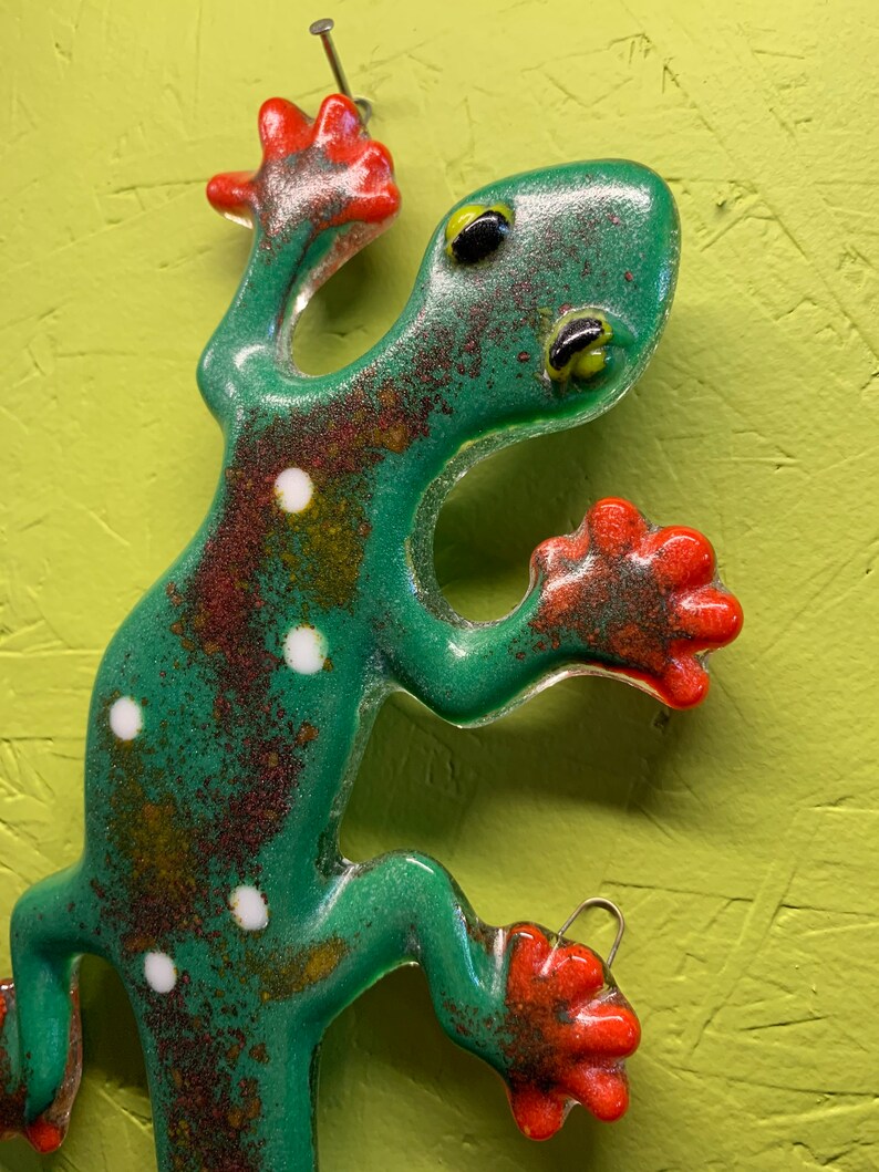 Fused Glass Gecko Lizard Wall Art / Garden Art Etsy
