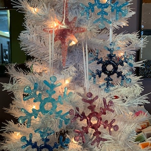 Glass Snowflake Ornament | Star Ornament | Christmas Tree Ornament | Glass Star Ornament | Christmas Tree Decoration | Snowflake Ornament