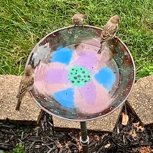 Birdbath | Fused Glass | Birdhouse | Bird Feeder | Gifts for Mom | Bird Watching