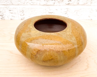 Large modern brown drip vase