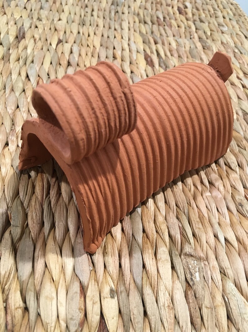 Hollow Tree Trunk Ornament Terra Cotta Dog Sculpture Betta Etsy