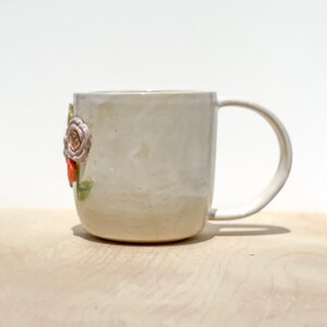 Rose Garden Mug, Handmade Mug, Mug Gift, Wild Flower Mug, Hand Painted Mug, Earthy Mug, Bridesmaid Proposal, Wheel Thrown Pottery image 3