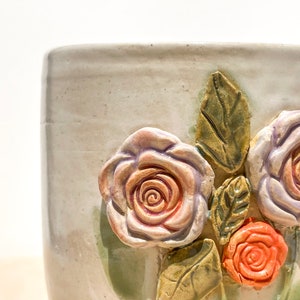 Rose Garden Mug, Handmade Mug, Mug Gift, Wild Flower Mug, Hand Painted Mug, Earthy Mug, Bridesmaid Proposal, Wheel Thrown Pottery image 8
