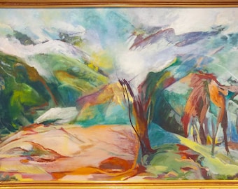 Framed Landscape Oil Painting