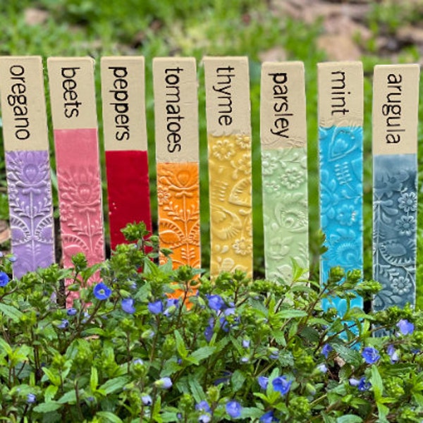 Marcadores de legumes de grés personalizados