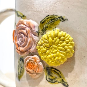 Pastel Floral Nature Mug, Handmade Mug, Wild Flower Mug, Earthy Mug, Boho Cottagecore Coffee Mug, Vintage Botanical Tea Cup, Mugs for Mom image 3