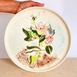 Handmade Ceramic plates, hand painted plate, decorative plate, plates, pottery plates, mom gift, dinner plate, handmade pottery, majolica image 1