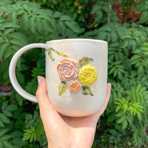 Pastel Floral Nature Mug, Handmade Mug, Wild Flower Mug, Earthy Mug, Boho Cottagecore Coffee Mug, Vintage Botanical Tea Cup, Mugs for Mom image 8