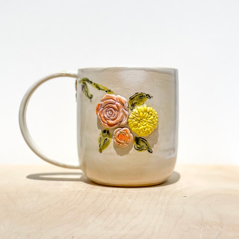 Pastel Floral Nature Mug, Handmade Mug, Wild Flower Mug, Earthy Mug, Boho Cottagecore Coffee Mug, Vintage Botanical Tea Cup, Mugs for Mom image 9