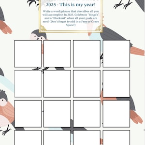 Vision Board Bingo 2025 - Birds