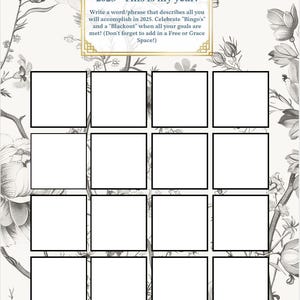 2025 Vision Board Bingo - Coquette