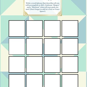 Vision Board Bingo 2025 - Geometric