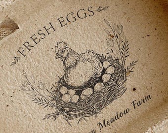 Boerderij verse eieren stempel | Aangepaste eierdoosstempel | Gepersonaliseerde stempel met boerderijlogo