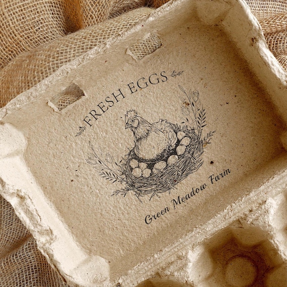 Farm Fresh Eggs Stamp | Custom Egg Carton Stamp | Personalized Farm Logo Stamp