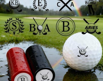 Personalized Golf Ball Stamp Set with Case - Custom Name & Monogram stamp - Unique Golf Gift for Men, Dad, Golfer - Father's Day, Birthday
