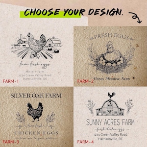 Farm Fresh Eggs Stamp | Custom Egg Carton Stamp | Personalized Farm Logo Stamp image 2