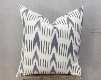 20x20 Guatemalan Ikat Pillow // Boho Pillow // Gray Ikat // Tribal Pillow