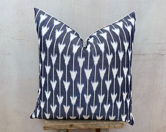 20x20 Guatemalan Ikat Pillow // Boho Pillow // Indigo Blue Ikat // Tribal Pillow