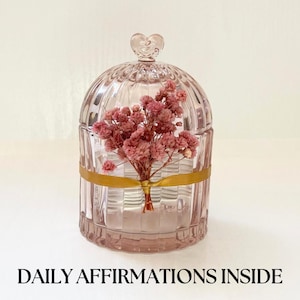 Mindfulness cadeau aandenken pot glazen middelpunt cadeau-idee voor haar Inspirerend bureau decor positieve bevestiging cadeau glazen accessoires