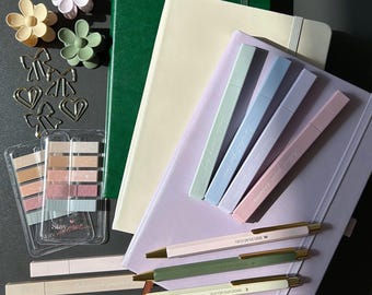 Set de regalo para diario, papelería de atención plena, set para tomar notas diarias, cuaderno de cuero sintético, set de papelería para el cuidado personal, diario de gratitud, regalo