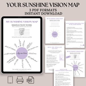 Vision Board Printable Manifestation Planer Digitales Arbeitsblatt Zieltracker Selbstfürsorge Journal Achtsamkeitsarbeitsbuch Traum Journal Wohlbefinden