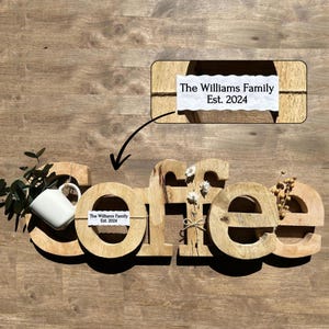 Housewarming Gift for Coffee Lovers Custom Family Coffee Bar Sign Rustic Kitchen Decor Coffee Station Wall Art Personalised Coffee Sign