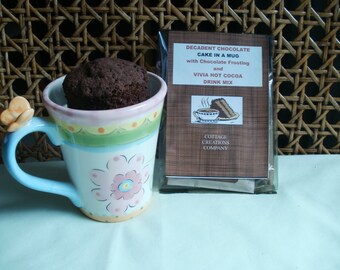 Chocolate Lovers Cake in a Mug, Mexican Cocoa, Chocolate Frosting Pack