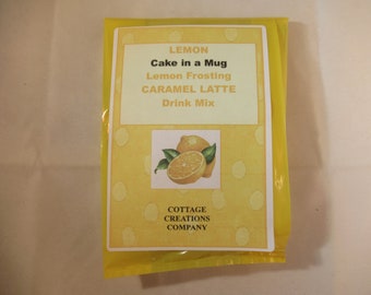 Lemon Cake in a Mug, Lemon Frosting, Caramel Latte Drink Mix Pack