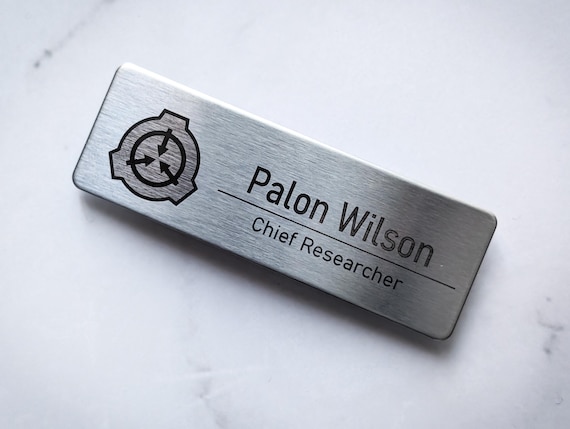 SCP Foundation Agent Nameplate, Stainless Steel Name Badge