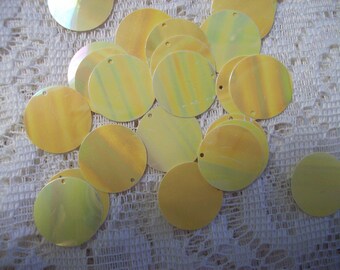 Vintage Yellow Irridescent AB Sequins