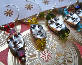 Easter Island Theme - Double sided faced Charms - LIMITED Edition - Wine Charms