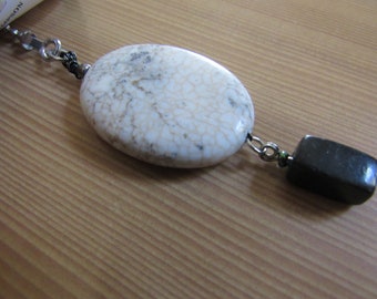 BOLD Series - Large Magnesite Stone and Black Onyx -  Light or Fan pull