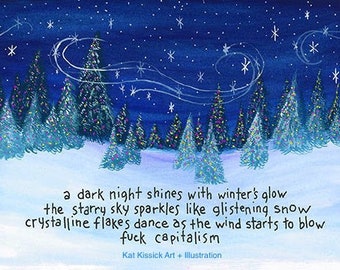 F*ck Capitalism Holiday card set - Christmas - anti-Christmas - anti-holiday - anti-capitalism