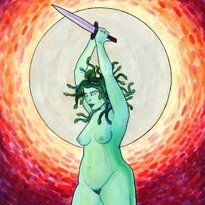 MEDUSA’S VENGEANCE - 5x7” Print of a Kat Kissick Original Illustration- Medusa - Mythology - Greek