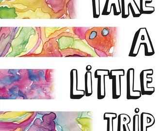 Take a Little Trip - Reverse Coloring Book - Free US Shipping