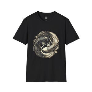 Koi Fish Yin-Yang T-Shirt, Japanese Art Tee, Asian Design Top, Unisex Graphic Shirt, Animal Lover Clothing