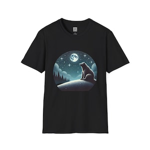 Bear in a Starry Night Unisex T-Shirt, Bear Graphic Tee, Night Sky Shirt, Constellation Top, Celestial Clothing