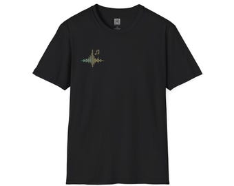 Music Line Unisex T-shirt, Minimalistisk T-shirt, Musikälskare Gåva, Enkel Design T-shirt, Musikerkläder, Grafisk T-shirt
