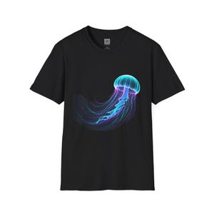 Glowing Jellyfish T-Shirt, Ocean Life Tee, Underwater Creature Shirt, Marine Biology Top, Sea Animal Clothing, Jellyfish Gift