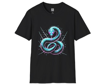 Electric Snake Unisex T-Shirt, Reptile Graphic Tee, Electric Serpent Shirt, Unisex Snake Top, Cool Graphic Tee Shirt