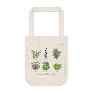 Biologische canvas draagtas kruidentuin, milieuvriendelijke tas, tuincadeau, herbruikbare boodschappentas, draagtas plantenliefhebber, Earth Day-cadeau