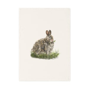 Torchon en coton lapin rustique, décoration de cuisine de ferme, cadeau de Pâques, illustration de lapin, torchon de cuisine écologique, déco printanière