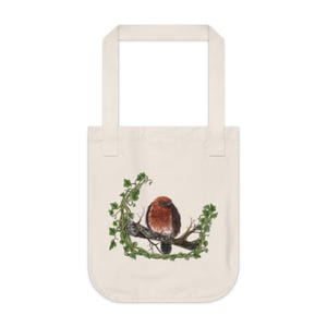 Organic Bird Illustration Tote Bag, Eco-Friendly Shopping Bag, Nature Lover Gift, Stylish Reusable Bag, Cute Bird Art Tote