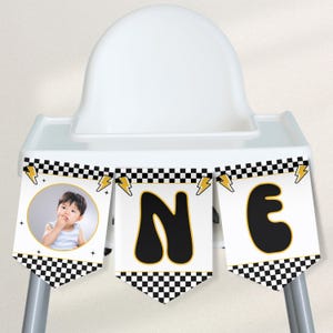 Banner One Happy Dude 1e verjaardag kinderstoel, bewerkbare retro bord One Happy Dude eerste verjaardag kinderstoel, bord One Cool Dude-feestje, OHD