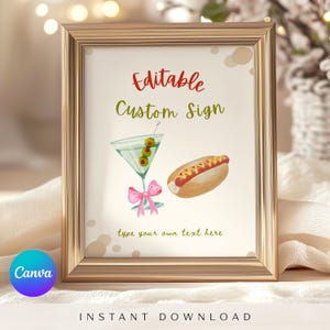 Weenies and Tinis Custom Sign Template, Weenies and Martinis Birthday Theme, Martini Theme Birthday Decor, Weenies and Tonic Custom Sign