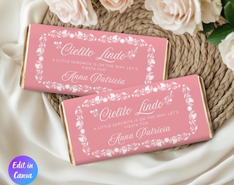 Cielito Lindo Baby Shower Candy Bar Wrapper, Mexican Talavera Theme,Mexican Baby Shower, Papel Picado, Cielito Lindo Decor, Instant Download