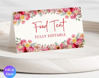 Threenage Dream Birthday Party Food Tent Card Template, Girl 3rd Birthday Decor, Little Miss Threenager, Buffet Label, Instant Download