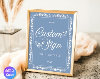 Modello di cartello personalizzato Cielito Lindo Baby Shower, tema messicano Talavera, cartello Papel Picado, arredamento Cielito Lindo, cartello blu Talavera, BCL002