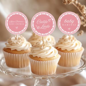Cielito Lindo Baby Shower Cupcake Topper, Cielito Lindo Decor, Mexican Baby Shower, Papel Picado Cupcake Topper, Editable Canva Template